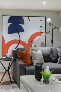 Living room Interior Design Oakville McGinnis Basement wall paint