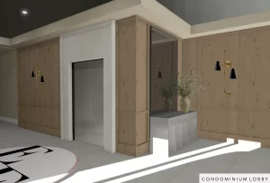 toronto commercial new condominium design elevator lobby